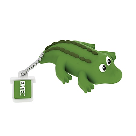 Emtec Animal Design USB 2.0 Flash Drive, 4GB, Crocodile