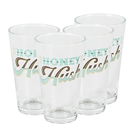 Wanda June Home by Miranda Lambert 4-Piece Glass Tumbler Set, 16 Oz, Honey Hush