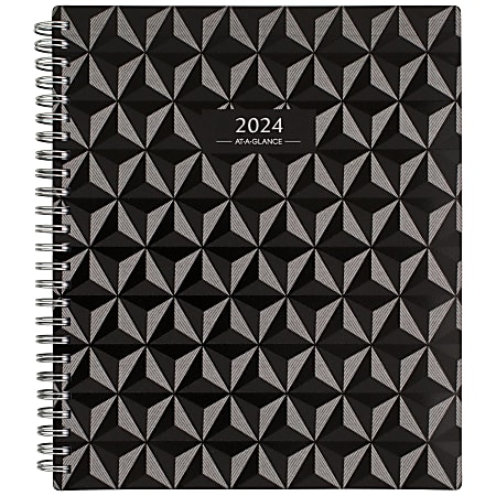 2024-2025 AT-A-GLANCE® Elevation Block Format Weekly/Monthly Planner, 7" x 8-3/4", Black, January 2024 To January 2025, 75951P05