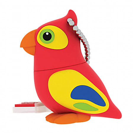Emtec Animal Design USB 2.0 Flash Drive, 4GB, Parrot