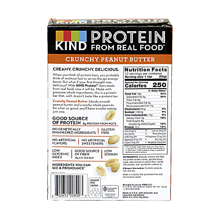 KIND Protein Bar Crunchy Peanut Butter, 1.76 oz, 12 Count