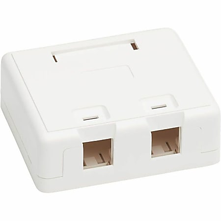 Eaton Tripp Lite Series Surface-Mount Box for Keystone Jacks, 2 Ports, White, TAA, N082002WH