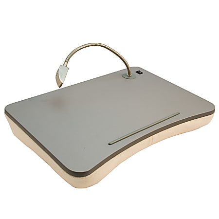 SPI Lap Desk With Cordless Light, Gray/Cream