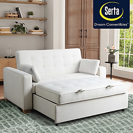 Lifestyle Solutions Serta Andrew Convertible Sofa Queen Size OysterNatural Office Depot