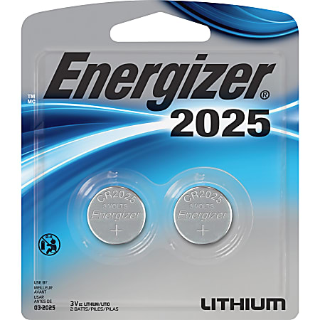 Energizer 2025 Lithium Coin Battery 2-Packs - For Multipurpose - CR2025 - 3 V DC - 120 / Carton