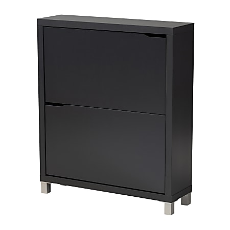 Baxton Studio Simms Shoe Storage Cabinet With 4 Fold Out Racks
