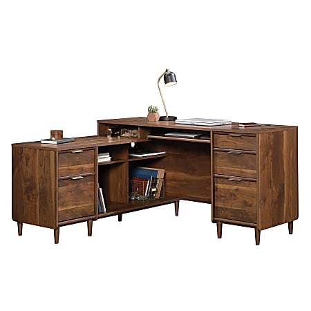 Sauder Clifford Place 59 W L Shaped Corner Desk Grand Walnut Office Depot