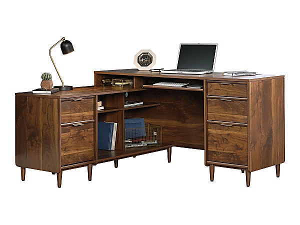 Sauder Clifford Place 59 W L Shaped Corner Desk Grand Walnut Office Depot