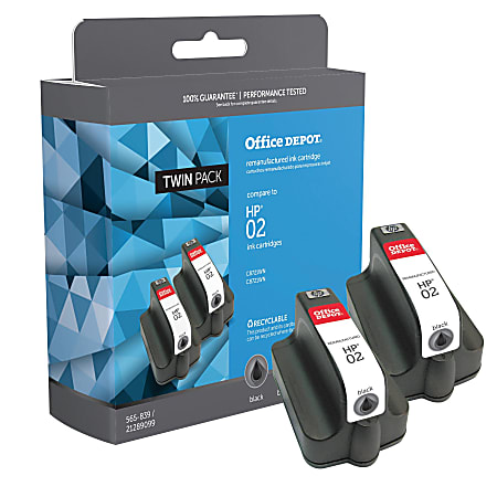 Cartouche D'encre Noire HP 02 Originale - Compatible Photosmart, Boîte Détail