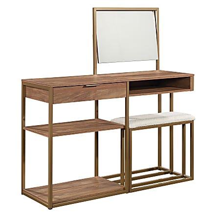 Sauder® International Lux Vanity Console With Mirror And Bench, 49-1/2”H x 47-3/8”W x 16-3/4”D, Sindoori Mango