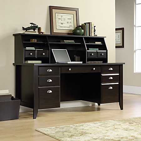 Sauder Shoal Creek 66 W Executive Computer Desk Jamocha Wood ODP