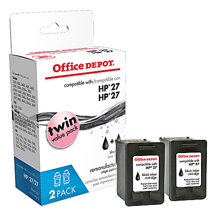 Office Depot® Brand OD27-2 (HP 27) Remanufactured Black Ink Cartridges, Pack Of 2
