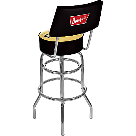 Trademark Global Coors Banquet Padded Bar Stool With Back Chrome Office Depot