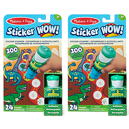 Melissa &amp; Doug Sticker WOW!&trade; Activity Pad Sets, Medium, Dinosaur, 300 Stickers Per Set, 2 Sets