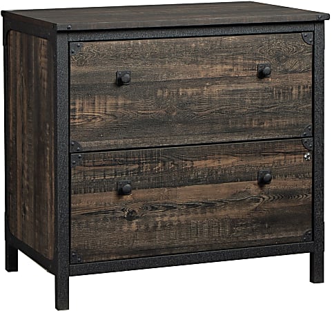 Sauder® Steel River 31"W 2-Drawer Lateral File Cabinet, Carbon Oak