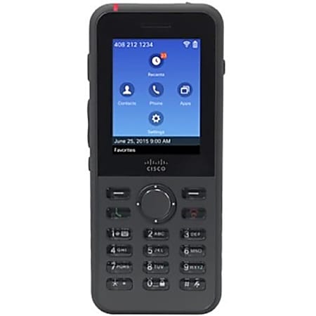 Cisco Wireless IP Phone 8821 World mode device ONLY - Cordless - Wi-Fi, Bluetooth - 2.4" Screen Size - USB - Headphone - 11.50 Hour Battery Talk Time - Black