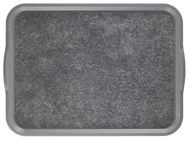 Cambro Non-Skid Versa Camtray With Handles, 14"W, Pearl Gray/Titan, Pack Of 12 Trays