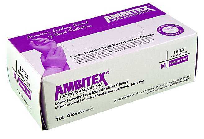 Tradex International Powder-Free Latex Exam Gloves, X-Large, White, Box Of 100