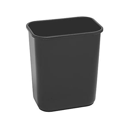Highmark™ Rectangular Plastic Wastebasket, 6.5 Gallons, 14-1/4"H x 10-1/8"W x 15"D, Black