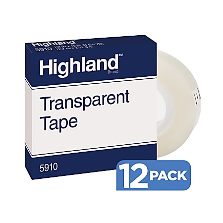 3M™ Highland™ 5910 Transparent Tape, 1/2" x 1,296,
