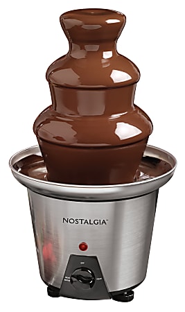 Nostalgia Electrics CFF970 3-Tier Stainless Steel Chocolate Fondue Fountain, Silver