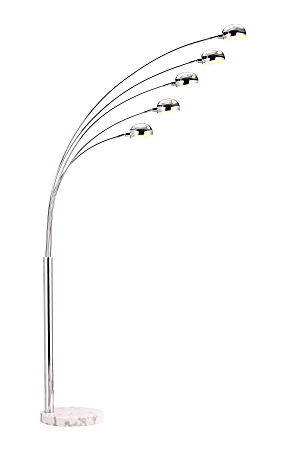Zuo Modern Cosmic Floor Lamp, 86-5/16"H, Chrome Shade/Marble Base