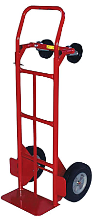 2-Position Convertible Hand Truck, 800 lb Load Cap, 8 in x 14 in Toe Plate, Flow Back Handle, Solid Puncture Proof Wheels