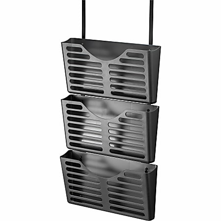 Lorell Cubicle Pocket File - 30% Recycled - Black - Plastic - 1 Each