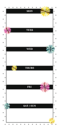 Office Depot® Undated Weekly List Pad, 4" x 9", Paper Flowers