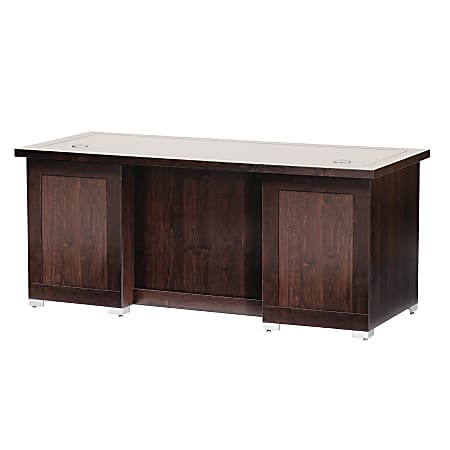 Christopher Lowell Town Business Executive Desk, 30 1/2"H x 71 1/2"W x 29 1/2"D, Dark Alder