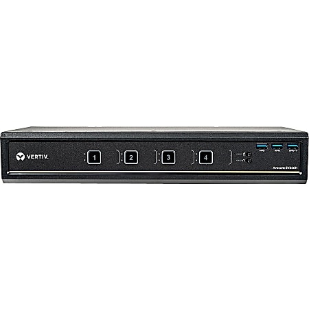 Vertiv Avocent 4-Port Dual-Head HDMI 4K Ultra HD KVM Switch - 4 Computer(s) - 1 Local User(s) - 3840 x 2160 - 13 x USB - 10 x HDMI - Desktop