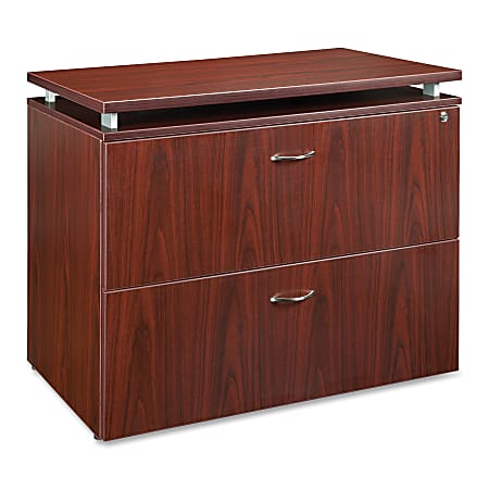 Lorell® Ascent Series 36"W 2-Drawer File Lateral File Cabinet, Mahogany