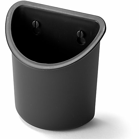 Lorell® Plastic Mounting Pencil Cup, 30% Recycled, Black