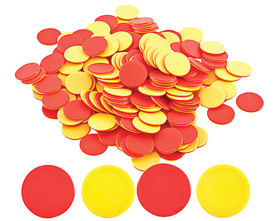 Carson-Dellosa Publishing Thinking Kids'® Math 2-Sided Counters, Red And Yellow, Grades K - 5, Pack Of 200