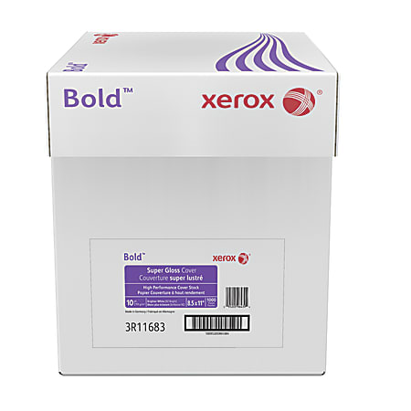 Xerox® Bold Digital™ Super Gloss Cover Copier Paper, Letter Size (8 1/2" x 11"), Pack Of 250 Sheets, 92 (U.S.) Brightness, FSC® Certified, White, Case Of 4 Reams
