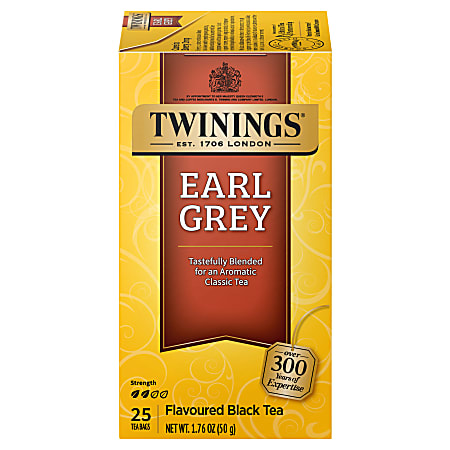 Twinings Earl Grey Tea, 1.41 Oz, Box Of 25