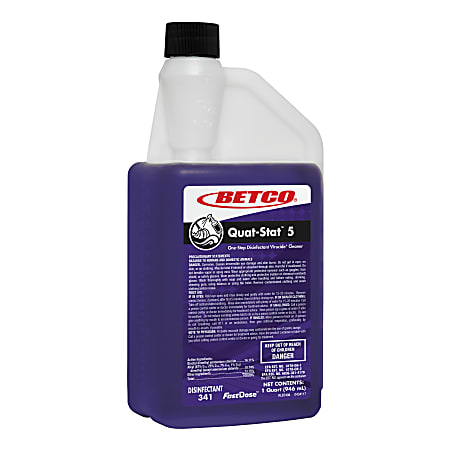 Betco® Quat-Stat 5 Concentrated Cleaning Solution, 39 Oz, Lavender Scent, Pack Of 6