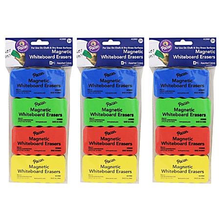 Pacon® Magnetic Chalk & Whiteboard Erasers, 2-1/4" x