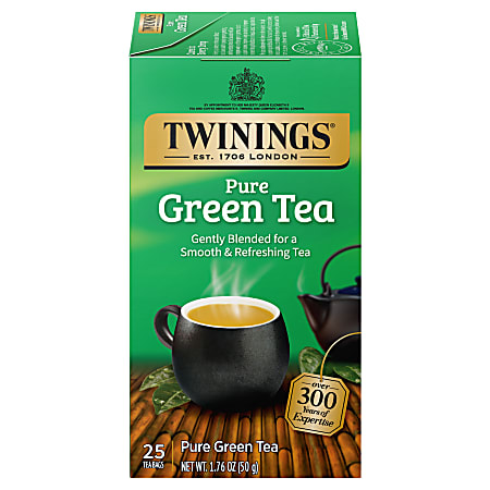 Twinings of London 100% Natural Green Tea Bag - 25 Cup - 25 / Box Twinings of London 100% Natural Green Tea Bag - 25 Cup - 25 / Box
