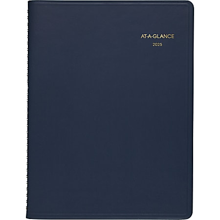 2025-2026 AT-A-GLANCE Monthly Planner, 9" x 11", Navy, January To March, 7026020