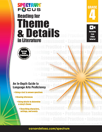 Spectrum® Reading For Theme And Details In Literature Workbook, Grade 4