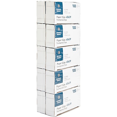Business Source Paper Clips - Jumbo - 1000 / Pack - Silver - Steel