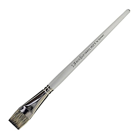 Dynasty Faux Squirrel Paint Brush, 3/4", Flat Bristle, Squirrel Hair, Silver