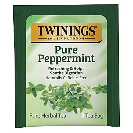 Twinings Pure Peppermint Herbal Tea Bags 25Box - Office Depot