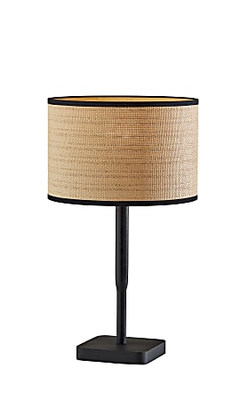 Adesso® Ellis Table Lamp, 21"H, Natural Shade/Black Base