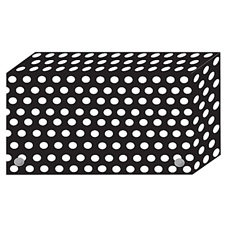 Ashley Black/White Dots Design Index Card Holder - For Index Card 4" x 6" Sheet - Polka Dot Design - Multi - Polypropylene - 5 / Pack