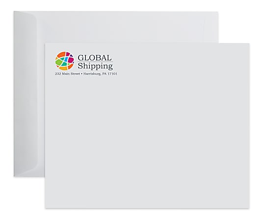 Custom Full Color Open End Catalog Mailing Envelopes, 9" x 12", White Wove, Box of 250