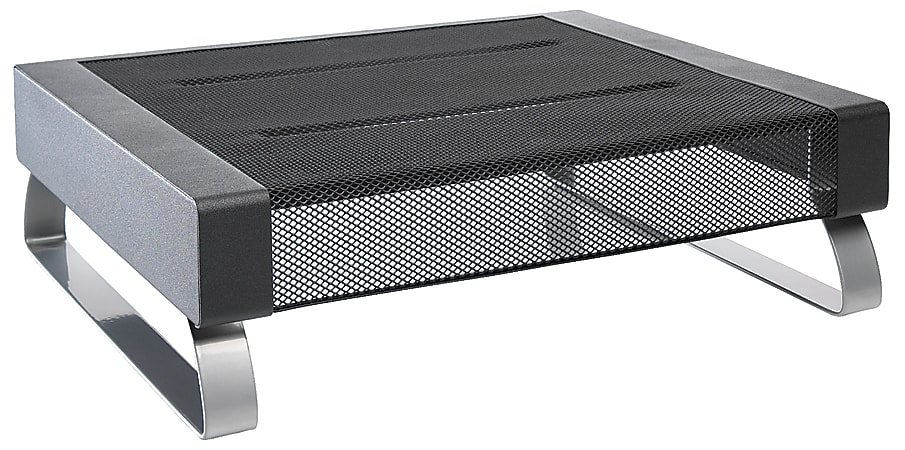 Rolodex® Mesh Workspace Monitor Stand, Black/Silver