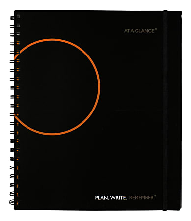 AT-A-GLANCE® Plan. Write. Remember. Planning Notebook With Reference Calendars, 8-1/2" x 11", Black, Undated
