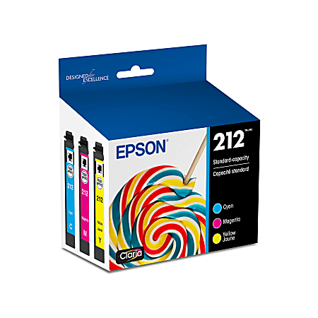 Epson® 212 Claria® Cyan, Magenta, Yellow Ink Cartridges, Pack Of 3, T212320-S